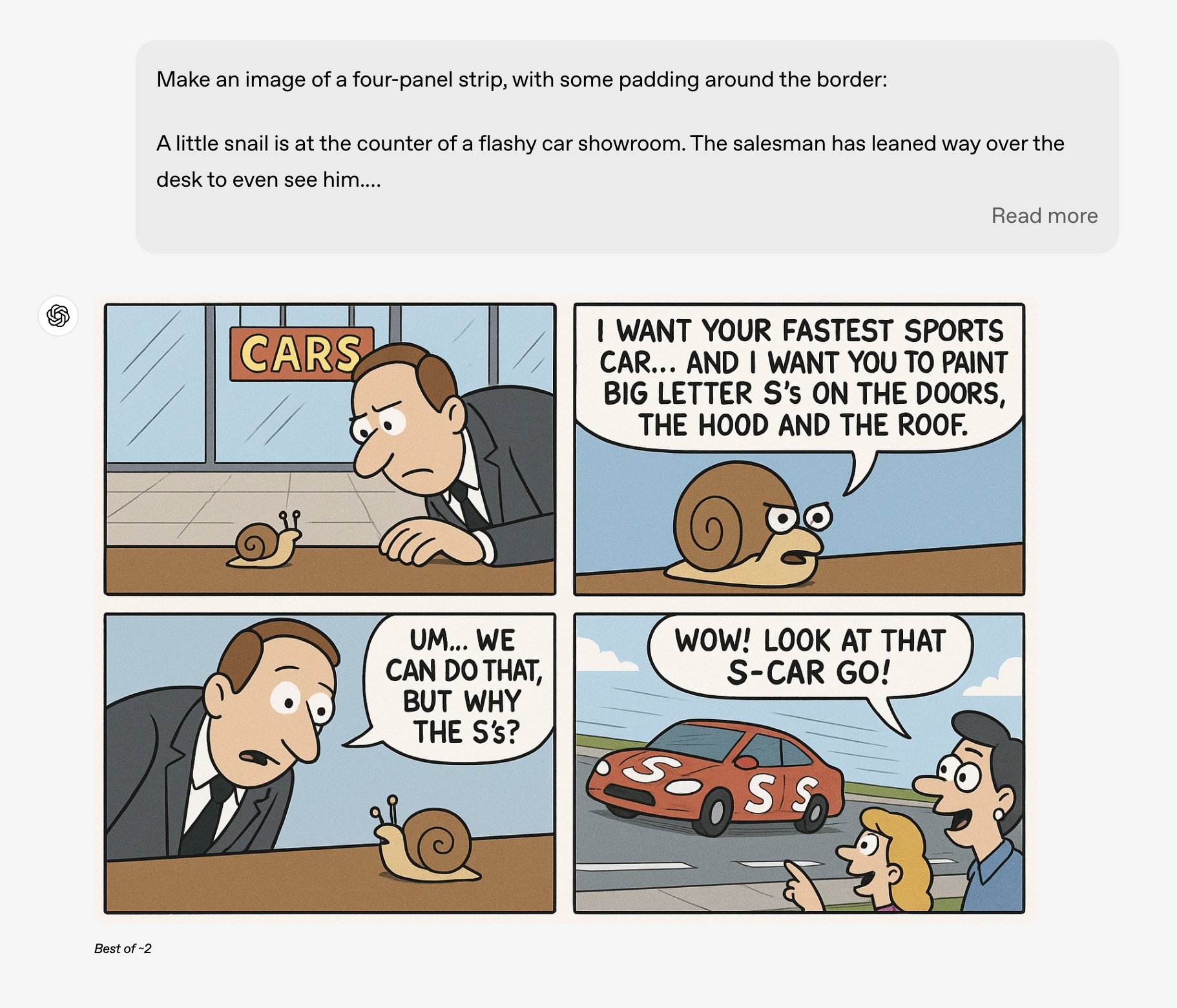 4-Panel Comic by 4o Image